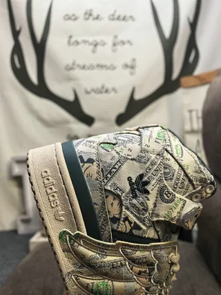 Adidas Forum Hi Currency-Print Winged Lifestyle Sneakers 3