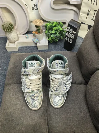 Adidas Forum Hi Currency-Print Winged Lifestyle Sneakers 10