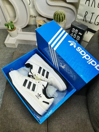Adidas Forum White Black Low-Top Leather Upper Lifestyle Sneakers 3