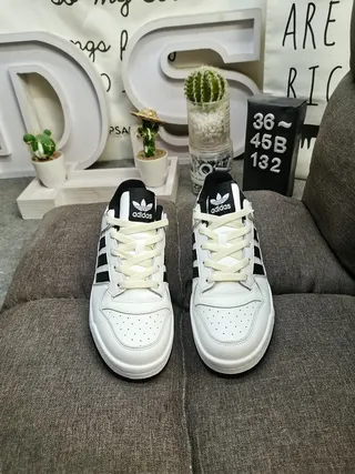 Adidas Forum White Black Low-Top Leather Upper Lifestyle Sneakers 10