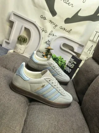 Adidas Gazelle Beige and Light Blue Suede Lifestyle Sneakers 9