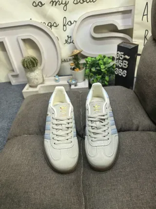 Adidas Gazelle Beige and Light Blue Suede Lifestyle Sneakers 10