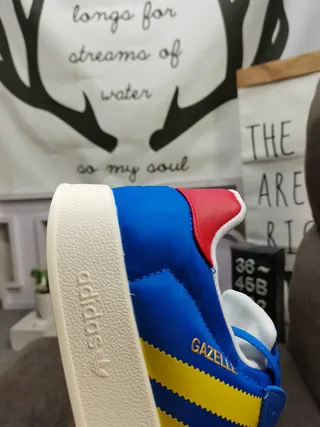 Adidas Gazelle Blue Yellow Red Lifestyle Sneakers 3