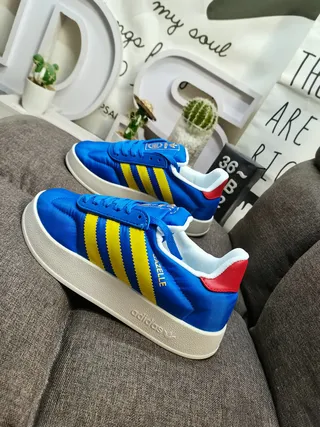 Adidas Gazelle Blue Yellow Red Lifestyle Sneakers 7