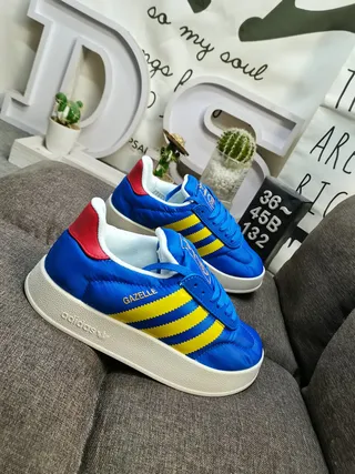 Adidas Gazelle Blue Yellow Red Lifestyle Sneakers 9