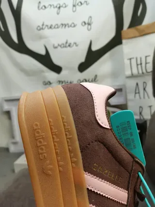 Adidas Gazelle Brown and Pink Suede Platform Lifestyle Sneakers 3