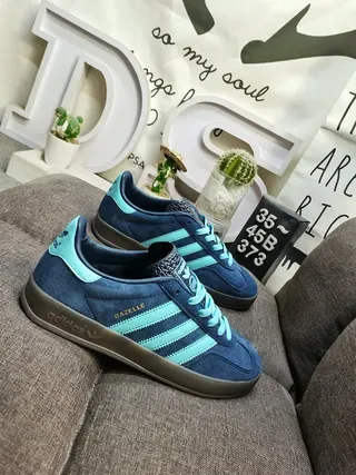 Adidas Gazelle Navy and Mint Lifestyle Sneakers 9
