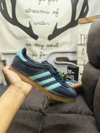 Adidas Gazelle Navy and Mint Suede Lifestyle Sneakers 5