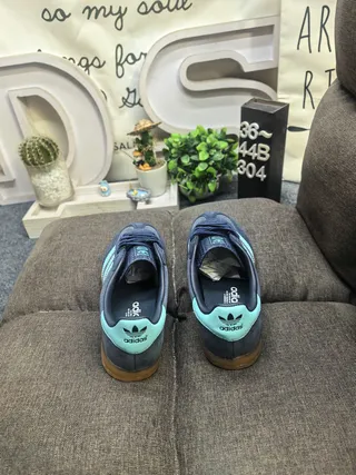 Adidas Gazelle Navy and Mint Suede Lifestyle Sneakers 8