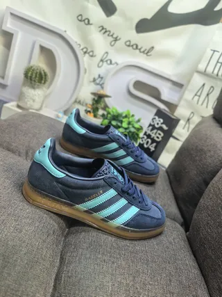 Adidas Gazelle Navy and Mint Suede Lifestyle Sneakers 9