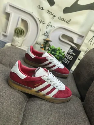 Adidas Gazelle Red Suede Lifestyle Sneakers 9