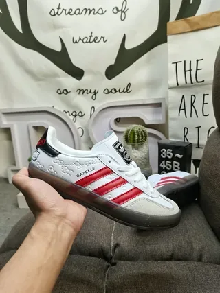 Adidas Gazelle White Red Black Lifestyle Sneakers 5