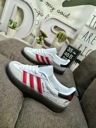 Adidas Gazelle White Red Black Lifestyle Sneakers 7