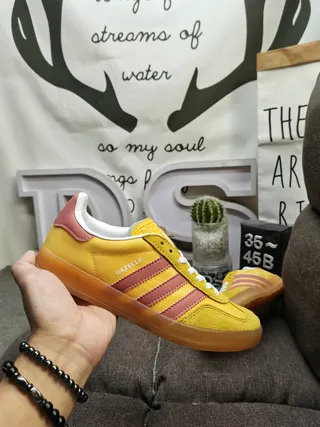 Adidas Gazelle Yellow and Rose Lifestyle Sneakers 5