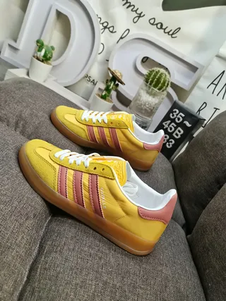 Adidas Gazelle Yellow and Rose Lifestyle Sneakers 7