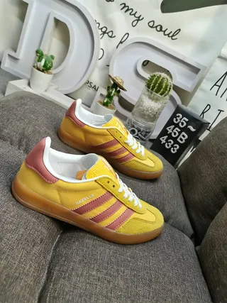 Adidas Gazelle Yellow and Rose Lifestyle Sneakers 9