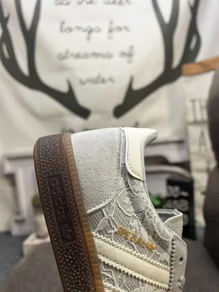 Adidas Gray Beige Low-Top Suede Upper Lifestyle Sneakers 3
