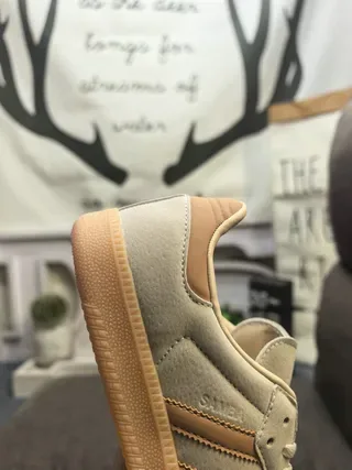 Adidas Gray Beige Low-Top Suede Upper Lifestyle Sneakers 3