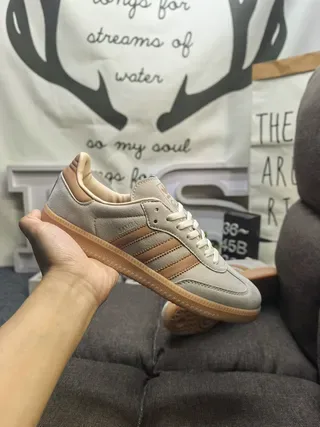 Adidas Gray Beige Low-Top Suede Upper Lifestyle Sneakers 5