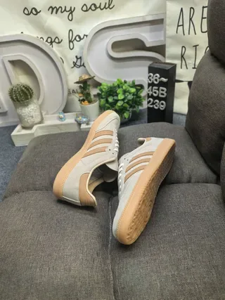 Adidas Gray Beige Low-Top Suede Upper Lifestyle Sneakers 6