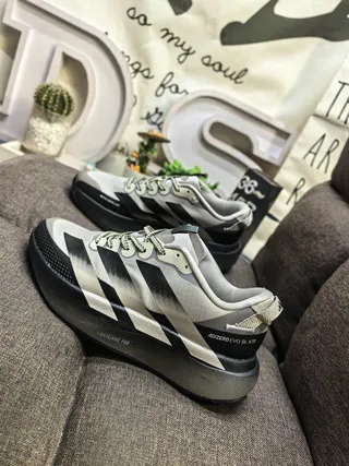 Adidas Gray Black Knit-Mesh Upper Gradient Midsole Lifestyle Sneakers 7