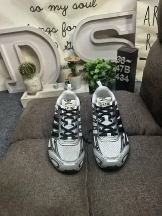 Adidas Gray Black Mesh Upper Three-Stripe Branding Lifestyle Sneakers 10