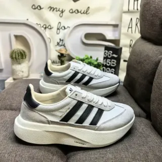 Adidas Gray Black Platform Sole Three-Stripe Side Panel Lifestyle Sneakers