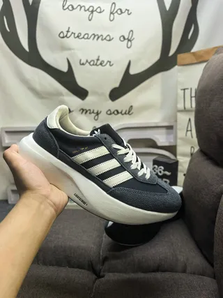 Adidas Gray Black Three-Stripe Side Panel Chunky Platform Sole Lifestyle Sneakers 5