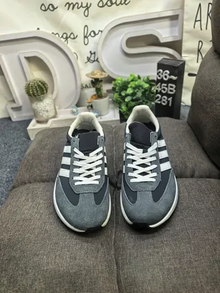 Adidas Gray Black Three-Stripe Side Panel Chunky Platform Sole Lifestyle Sneakers 10