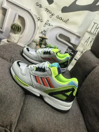 Adidas Gray Green Layered Mesh And Suede Upper Bold TPU Cage Overlay Lifestyle Sneakers 7
