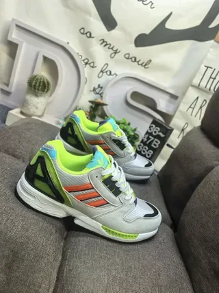 Adidas Gray Green Layered Mesh And Suede Upper Bold TPU Cage Overlay Lifestyle Sneakers 9