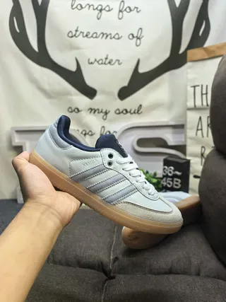 Adidas Gray Navy Low-Top Three-Stripe Side Panel Lifestyle Sneakers 5