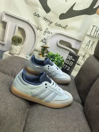 Adidas Gray Navy Low-Top Three-Stripe Side Panel Lifestyle Sneakers 9