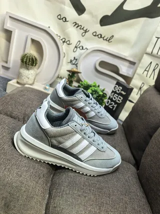 Adidas Gray Pink Low-Top Layered Suede-Synthetic Upper Lifestyle Sneakers 9