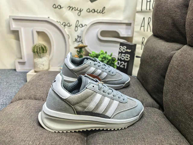 Adidas Gray Pink Low-Top Layered Suede-Synthetic Upper Lifestyle Sneakers 11