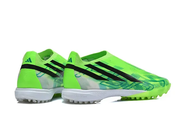 Adidas Green Black Low-Cut Sock-Fit Upper Asymmetrical Lacing Artificial-Grass Soccer Shoes 5