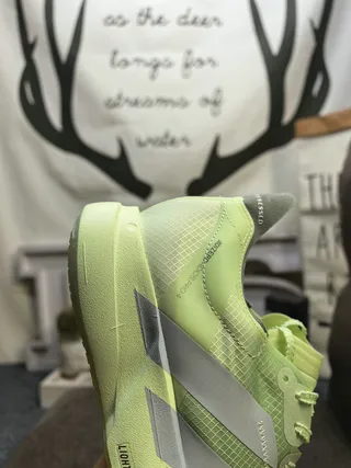 Adidas Chaussures de course vert argent légères tige en maille supérieure bande géométrique de marque 3