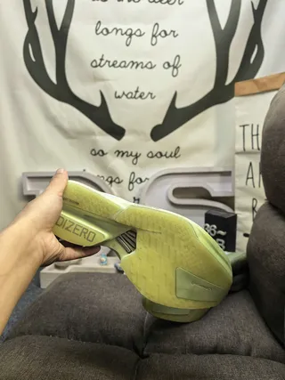Adidas Chaussures de course vert argent légères tige en maille supérieure bande géométrique de marque 4
