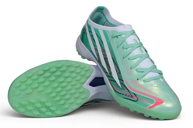 Adidas Vert Blanc Iridescent Upper Synthétique Lacets Asymétriques Turf Chaussures de football 3