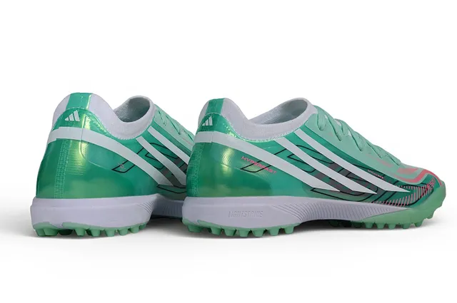 Adidas Vert Blanc Iridescent Upper Synthétique Lacets Asymétriques Turf Chaussures de football 4