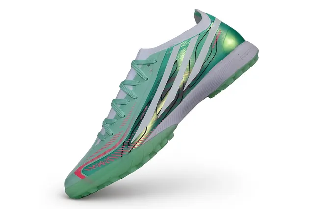 Adidas Vert Blanc Iridescent Upper Synthétique Lacets Asymétriques Turf Chaussures de football 5
