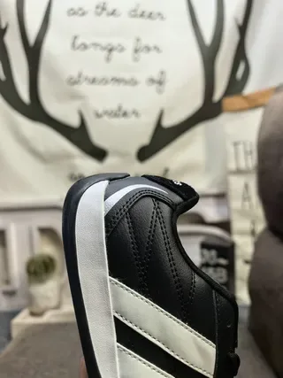Adidas Indoor Soccer Shoes Black and White Lifestyle Sneakers 3