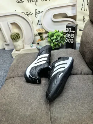 Adidas Indoor Soccer Shoes Black and White Lifestyle Sneakers 6