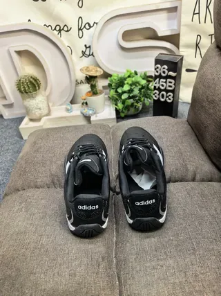 Adidas Indoor Soccer Shoes Black and White Lifestyle Sneakers 8