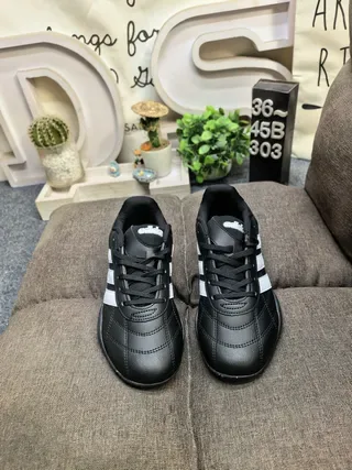 Adidas Indoor Soccer Shoes Black and White Lifestyle Sneakers 10