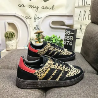 Adidas Multicolor Black Leopard-Print Upper Suede Overlays Lifestyle Sneakers