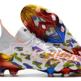 Adidas Multicolor High-Cut Sock-Fit Collar Camouflage Upper Firm-Ground Soccer Shoes
