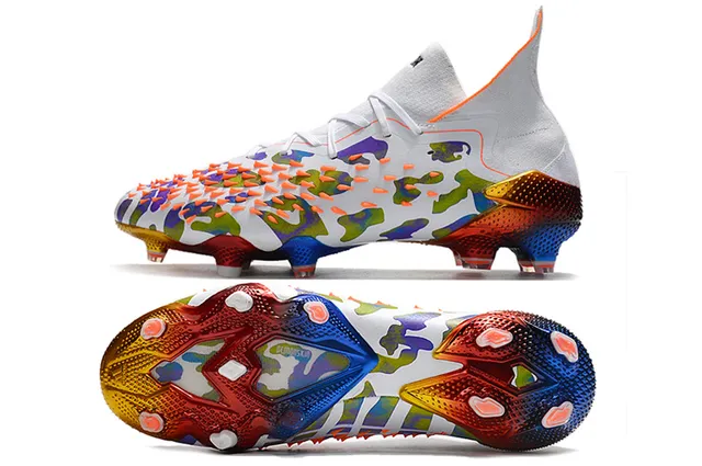 Adidas Multicolor High-Cut Sock-Fit Collar Camouflage Upper Firm-Ground Soccer Shoes 16