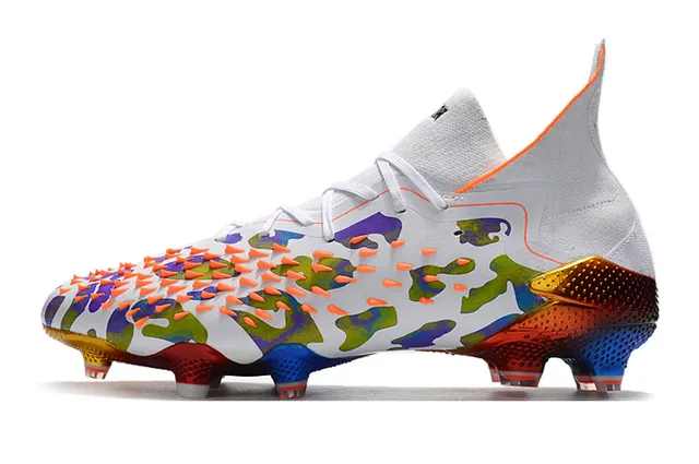 Adidas Multicolor High-Cut Sock-Fit Collar Camouflage Upper Firm-Ground Soccer Shoes 19