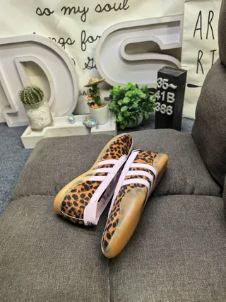 Adidas Multicolor Pink Leopard-Print Upper Synthetic Accents Lifestyle Sneakers 6
